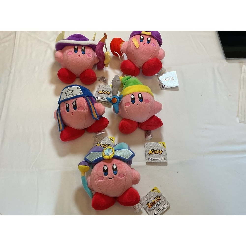Kirby Plush Lot 5 Official Sanei‎ Sword Ninja Mirror Yo-yo Archer New With Tags
